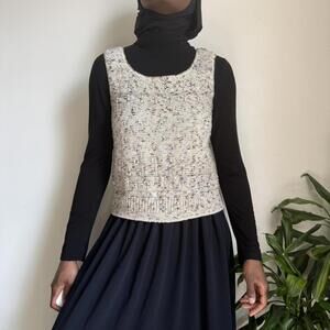 Vintage boho earthy sleeveless round neck cottagecore‎ knit top size S